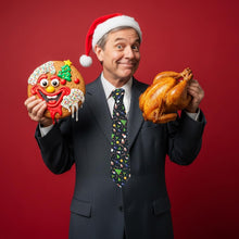 Carica l'immagine nel visualizzatore di Gallery, NEONSKY Cravatta di Natale Uomo Design Originale da Annodare, Motivi Natalizi Babbo Natale Albero Regali, Cravatta Classica Elegante per Festa Natale, Regalo Uomo Donna Accessorio Natalizio