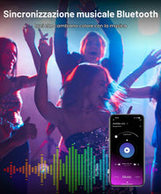 Carica l'immagine nel visualizzatore di Gallery, Macchiatto Striscia LED COB da 5 m, striscia LED RGB Bluetooth con telecomando, sincronizzazione musicale, timer, dimmer