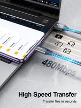 Carica l'immagine nel visualizzatore di Gallery, Cavo USB C [2metri 2Pezzi] 3.1A Cavo ricarica rapida type c per iphone