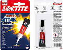 Carica l'immagine nel visualizzatore di Gallery, Loctite Super Attak Power Flex, Colla liquida trasparente e istantanea per materiali flessibili, Super colla resistente in formula gel, Colla per scarpe, pelle, gomma e cuoio, 1x3g