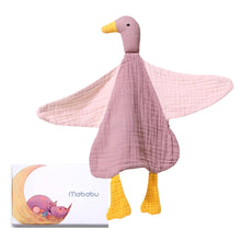 Carica l'immagine nel visualizzatore di Gallery, Doudou neonato Anatra in mussola – Dudu e peluche neonato, Dusty Rose