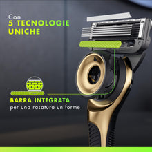 Carica l'immagine nel visualizzatore di Gallery, GilletteLabs Rasoio A Mano Libera Con Barra Esfoliante, 1 Manico + 1 Lametta Di Ricambio, Include Base Magnetica Premium