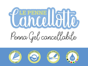 Colourbook Cancellotte - Set 12 Penne Gel Cancellabili Ricaricabili, Gomma a semisfera, Diametro Punta 0,7 mm (Colour Mix 4)