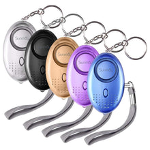 Carica l'immagine nel visualizzatore di Gallery, SUNMAY Allarme Personale, 5 Pezzi 140DB Sirena Mini Sistema di Sicurezza Torcia LED Allarme Portachiavi per Anziani, Bam