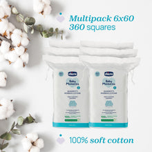 Carica l'immagine nel visualizzatore di Gallery, Chicco Baby Moments Quadrotti in Cotone Morbido, 360 Pezzi, 100% Cotone Puro, Multipack 6x60, Pacco scorta