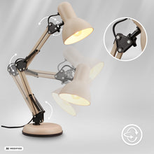 Carica l'immagine nel visualizzatore di Gallery, BRILONER - Lampada da scrivania con interruttore a cavo, orientabile, E14, max. 25W, lampada da comodino, lampada da tav