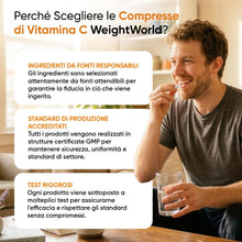 Carica l'immagine nel visualizzatore di Gallery, Vitamina C 1000mg e Rosa Canina, 180 Compresse Vegane, 1 al Giorno, 6 Mesi