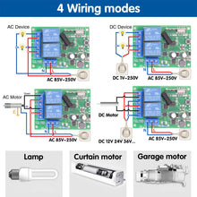 Carica l'immagine nel visualizzatore di Gallery, DieseRC Interruttore remoto wireless 433 Mhz RF ricevitore relè a 2 canali AC 220V 230V 240V 110V con 2 telecomandi per 