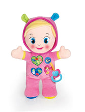 Carica l'immagine nel visualizzatore di Gallery, Baby Clementoni - Alice, la Mia Prima Bambola, Peluche Bambini 10+ Mesi, Centro Attività con Ciuccio e 3 Tasti per Imparare Forme, Numeri, Colori, Parole e Versi degli Animali, Lingua Italiana, 17201