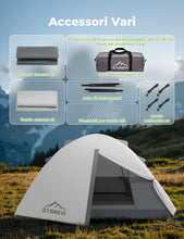 Carica l'immagine nel visualizzatore di Gallery, Gysrevi Tenda Campeggio per 2-3 Persone Tenda da Campeggio Doppia Porta Impermeabile &amp; Antivento Tenda Interna ed Esterna 2 in 1 Adatto per il Campeggio, Escursioni, Arrampicata, Escursioni, Viaggi di