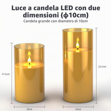 Carica l'immagine nel visualizzatore di Gallery, Set di 2 candele LED impermeabili senza fiamma, con telecomando e timer, candele LED tremolanti grandi per patio, giardi