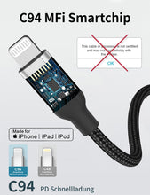 Carica l'immagine nel visualizzatore di Gallery, Acecene Cavo Lightning USB C [confezione da 2], cavo di ricarica per iPhone