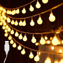 Carica l'immagine nel visualizzatore di Gallery, ENLACE Catena luminosa a LED USB, 3 metri, 20 sfere, luce bianca calda, luce fissa