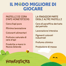 Carica l'immagine nel visualizzatore di Gallery, Honeysticks Pastelli 100% Pura Cera d'Api (Confezione da 12 Pezzi)