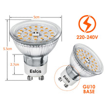 Carica l'immagine nel visualizzatore di Gallery, Lampadina GU10 LED Bianco Caldo 3000K, 5W 550Lm, CRI＞90, 10 Pezzi