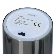 Carica l'immagine nel visualizzatore di Gallery, Relaxdays Candele a LED, Set da 3 con Funzione Timer e Telecomando, Cera Vera, Fiamma Oscillante Finta, Vetro, Grigio