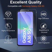 Carica l'immagine nel visualizzatore di Gallery, Vanrain Vetro Temperato per Samsung Galaxy A36 5G, 2+2 Pezzi Vetro Pellicola con Telaio per l'installazione e Fotocamera