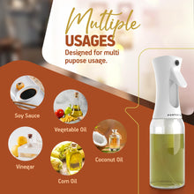 Carica l&#39;immagine nel visualizzatore di Gallery, PORTENTUM Spruzzino olio per friggitrice aria 300ml Spray Olio Cucina Antigoccia, Oliera di Vetro con Dispenser Accessori Friggitrice Senza Olio