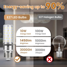 Carica l'immagine nel visualizzatore di Gallery, Lampadine LED E27 10W Luce Naturale 4000K, 1450LM, Non Dimmerabile, 6 Pezzi