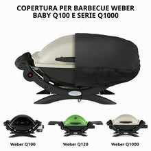 Carica l'immagine nel visualizzatore di Gallery, Onlyfire BBQ griglia a gas di Copertura per Barbecue per Weber Baby Q, Q100 Q120 e Q1000 gas griglie, nero