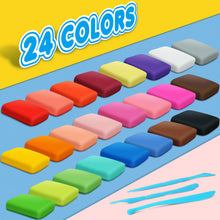 Carica l'immagine nel visualizzatore di Gallery, Argilla da Modellare – 24 Colori Pasta Modellabile Magica Essiccante All'aria per Bambini, Regalo per Ragazzi e Ragazze Dai 3 ai 12 Anni
