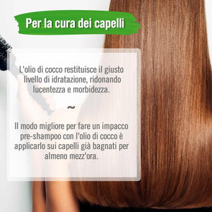 Exponatura Olio di Cocco Biologico Certificato: Fonte di Benessere e Bellezza Naturale e Sostenibile. Puro - Vergine - Crudo Spremuto a Freddo -500ml