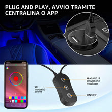 Carica l'immagine nel visualizzatore di Gallery, Nilight 4pcs USB Interior Car Lights 48 LED RGB LED Strips Lights with App Control Music Sound Active Mode Under Dash Fo