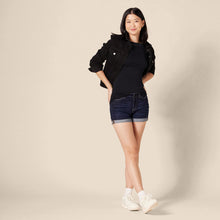 Carica l&#39;immagine nel visualizzatore di Gallery, Amazon Essentials T-Shirt con Scollo a Barchetta con Manica a 3/4 Aderente Donna, Nero, XL