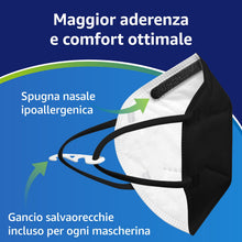 Carica l'immagine nel visualizzatore di Gallery, Polonord Adeste 50 Mascherine FFP2 nere NR D | Buste singole sigillate
