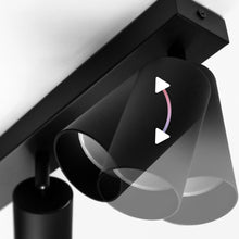 Carica l'immagine nel visualizzatore di Gallery, EDO Lampada Faretti da Soffitto Orientabili MALGA GU10 Nero, Faretti 3 Luce, Faretto da Parete Interno per Barra, Lampad