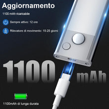 Carica l&#39;immagine nel visualizzatore di Gallery, Luce LED Sottopensile Cucina Luci - Sensore Batteria Armadio Lampada Ricaricabile Magnetica Movimento Senza Fili Striscia Lampade Barra USB Interno Strisce Light Adesive Sotto Pensile Illuminazione