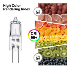 Carica l'immagine nel visualizzatore di Gallery, GMY 12 Lampade Alogene G4 10W 12V 2 Pin, Dimmerabili 2800K Bianco Caldo CRI 99+, Resistenti al Calore per Lampadari, Cap