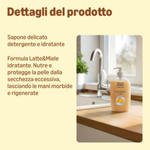 Carica l'immagine nel visualizzatore di Gallery, by Amazon, Sapone per le mani al latte e miele, 4 x 500 ml