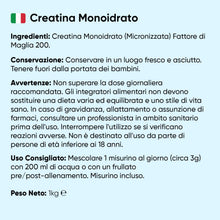 Carica l'immagine nel visualizzatore di Gallery, Creatina Monoidrata Polvere 1kg, 100% Pura e Vegana, 3000mg, 10+ Mesi