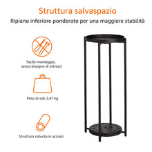 Carica l'immagine nel visualizzatore di Gallery, Amazon Basics Mobile per piante, Rotondo, nero