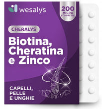 Carica l'immagine nel visualizzatore di Gallery, Biotina Cheratina e Zinco, Integratori per capelli Donna 200 Microcompresse