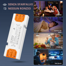 Carica l'immagine nel visualizzatore di Gallery, Trasformatore da 220V a 12V Alimentatore 2,5A 30W Piatto Driver LED