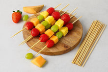 Carica l'immagine nel visualizzatore di Gallery, Set 100 Spiedini in Legno 30 cm x 3 mm – Bastoncini Lunghi per Carne, Frutta, Dolci, Panini, Barbecue e Finger Food – Na