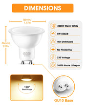 Carica l'immagine nel visualizzatore di Gallery, Lampadine LED GU10, 5W Equivalenti a 50W Lampadina, Luce Bianca Calda 3000K