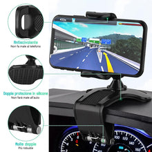 Carica l'immagine nel visualizzatore di Gallery, Supporto Telefono Auto,360 Gradi di Rotazione Porta Cellulare Auto,Universale Porta Telefono Auto con Clip a Molla,Compa