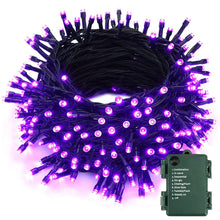 Carica l'immagine nel visualizzatore di Gallery, ODEETRONIC Luci Halloween per Esterno, 20M 200 LED Viola Catena Luminosa Interno a Batteria Impermeabile 8 Modalità Cate