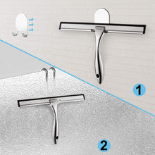 Carica l'immagine nel visualizzatore di Gallery, Ibergrif M34101 - Tergivetro da Bagno, Tergicristallo per Doccia, Senza Perforazione, Lavavetri Spazzola con Gancio, Tira Vetri, Acciaio, Cromo