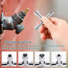 Carica l'immagine nel visualizzatore di Gallery, Chiave per Pannello a 4 Vie, Chiave Quadrata Contatore Gas con 4 Chiavi TriangolariChiave Universale per Quadri Elettric