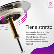 Carica l'immagine nel visualizzatore di Gallery, M. ROSENFELD HOME Tappo Vasca Universale Ø 72 Premium, Tappo per Vasca da Bagno in Ottone con Doppia Guarnizione, Chiusu