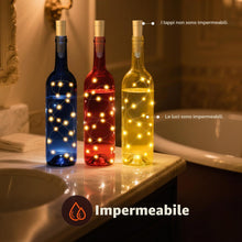Carica l'immagine nel visualizzatore di Gallery, Ymenow Luci LED a Batteria, 6 pezzi 2M 20 LED filo di rame lucine per bottiglie di vino luci per bottiglie di vino con t