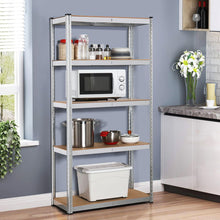 Carica l&#39;immagine nel visualizzatore di Gallery, Yaheetech Scaffale/Scaffalatura da Garage 180 x 90x 40 cm Metallo Zincato a 5 Ripiani Salvaspazio Mensola Angolare per Cucina Magazzino Negozio
