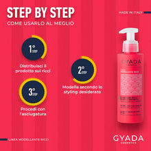 Carica l'immagine nel visualizzatore di Gallery, GYADA COSMETICS, Fluido Gel Modellante Capelli Ricci e Mossi, Effetto Definito, 98% Ingredienti Naturali, Azione Discipl
