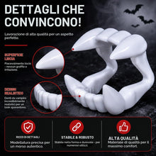 Carica l'immagine nel visualizzatore di Gallery, Denti da vampiro per bambini, da attaccare, per Halloween, carnevale e martedì grasso - Dracula e vampiro