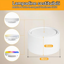 Carica l'immagine nel visualizzatore di Gallery, KYOTECH Faretto da Soffitto LED Ultra Sottile 55mm, Modulo Intercambiabile GX53, Superficie IP44 6W Bianco Caldo 3000K 5