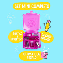 Carica l'immagine nel visualizzatore di Gallery, Tinc - Mini Kit di Cancelleria - Set con Mini Cucitrice Dispenser di Nastro Adesivo Forbici Temperino e Levapunti - Forniture da Ufficio Compatte per Scuola e Casa - Rosa